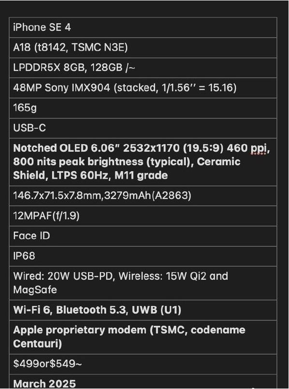 绿园苹果手机维修分享iPhone SE 4详细参数曝光 